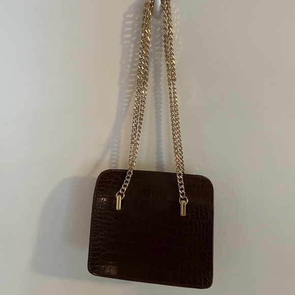 Zara Bags Zara Small Brown Faux Leather Croc Print Bag Poshmark